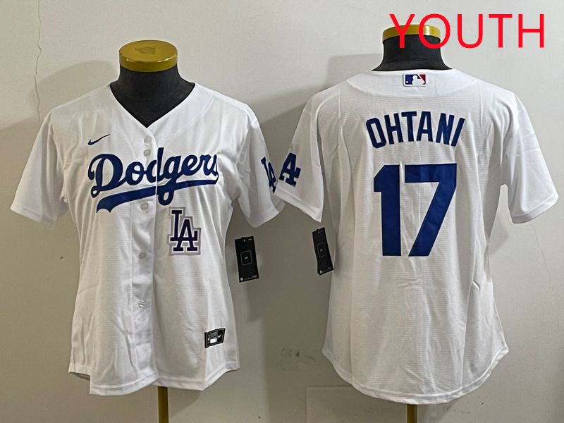 Youth Los Angeles Dodgers 17 Ohtani White Game 2025 Nike MLB Jersey style 31810